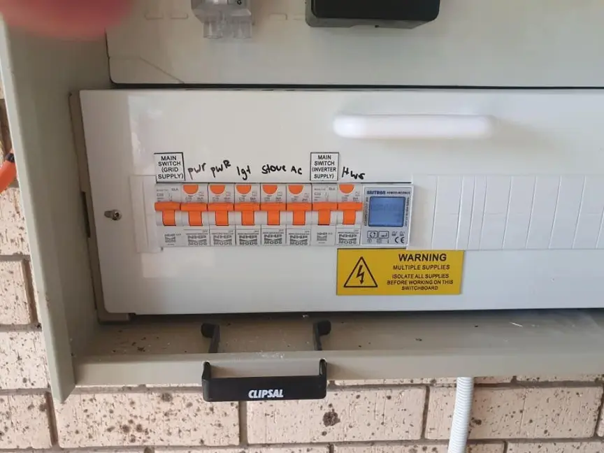 Modern residential switchboard with safety switches