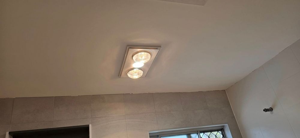 Energy-efficient LED ceiling light installed in a bathroom